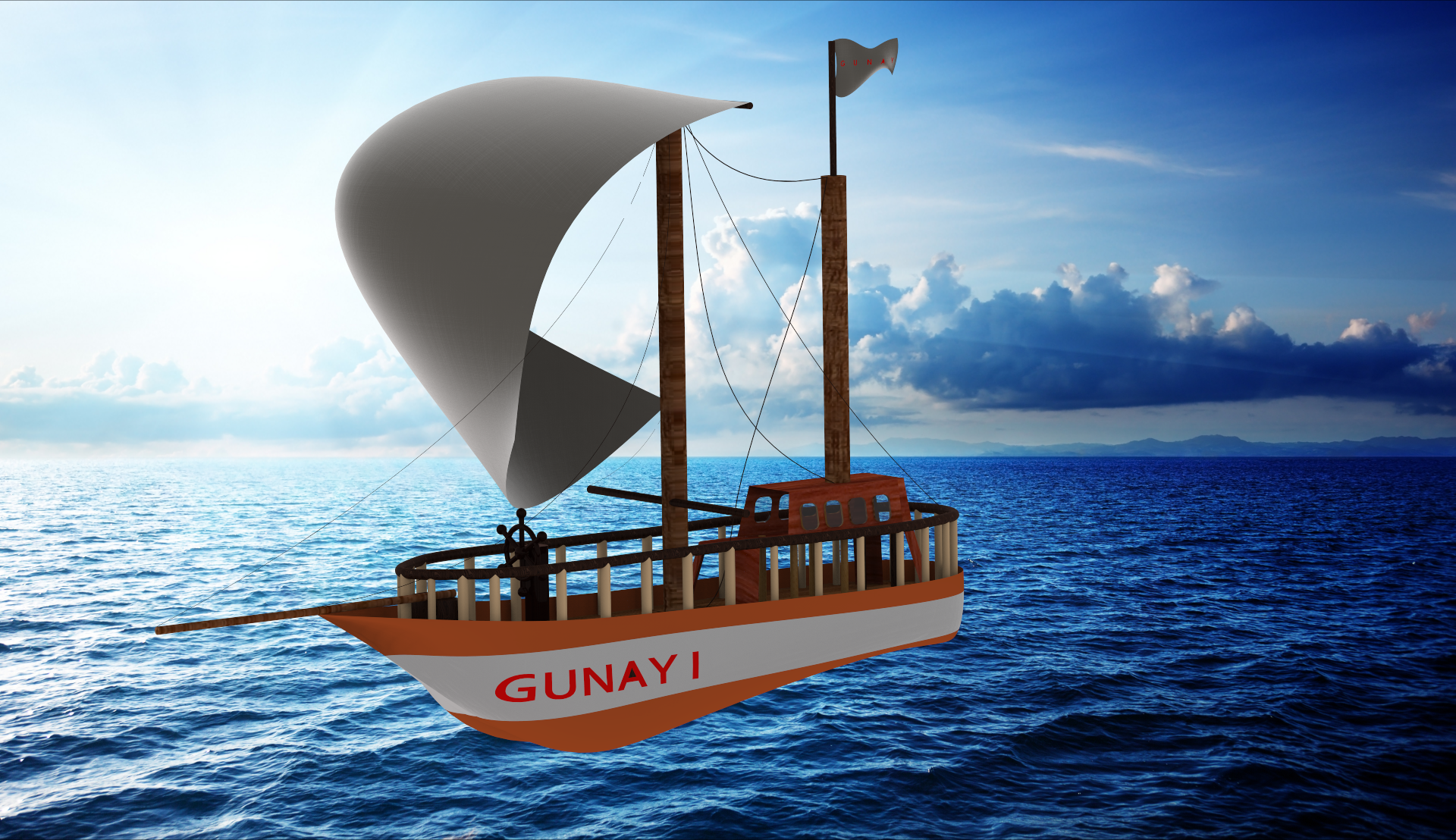 卡通版帆船3D模型图纸 Solidworks设计